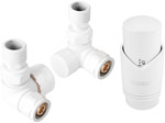 Decorative axial thermostatic set, white